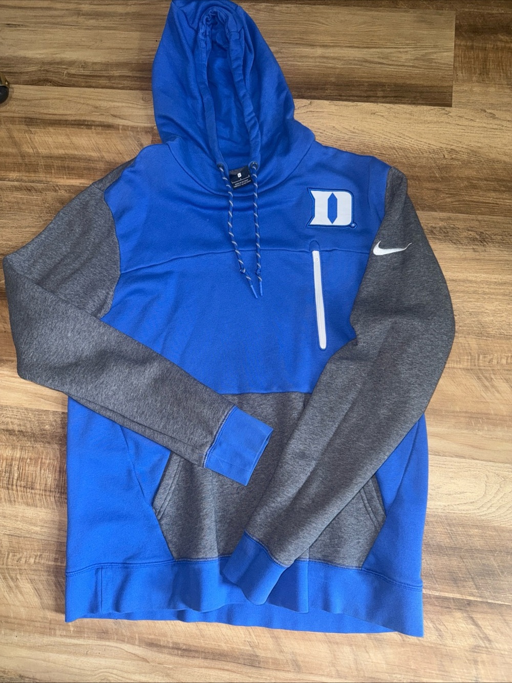 Nike Blue and Gray Duke Blue Devils Men's Pullover Hoodie